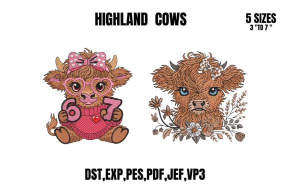 Download Highland Cows Embroidery Bundle - Premium Resources