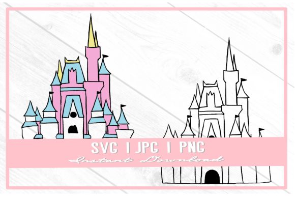Download Pink Princess Castle Theme Park Doodle - Pink Collection