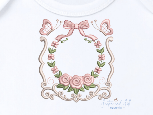 Download Heirloom Floral Oval Frame Embroidery - Premium Resources