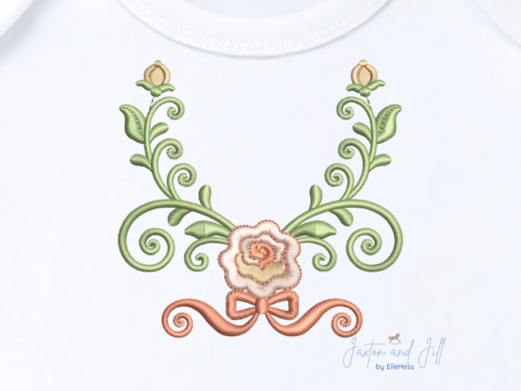 Download Shabby Chic Rose Floral Frame Embroidery - Premium Resources
