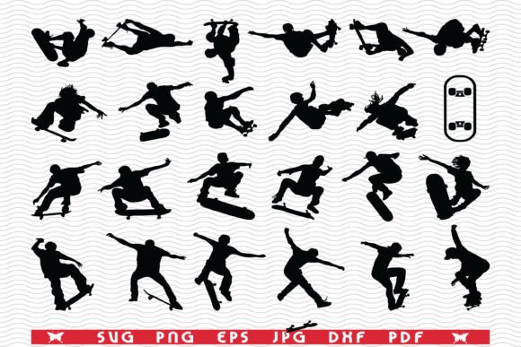 Download SVG Skate Jumpers, Black Silhouettes - Black Collection