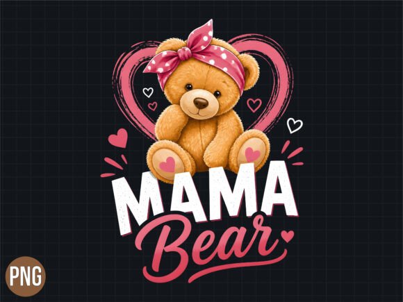Download Cute Pink Bow Mama Bear PNG T-Shirt - Pink Collection