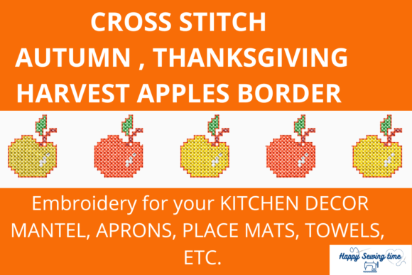 Download Apples Cross Stitch Small Border - Premium Resources