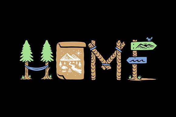 Download Home Typography with Nature Theme - Typography Collection