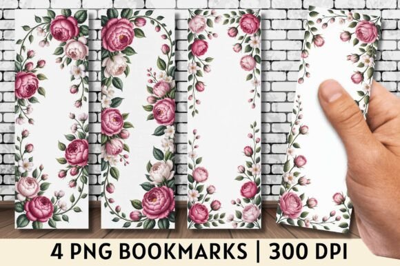 Download Pink Roses Floral Border Frame Bookmark - Pink Collection