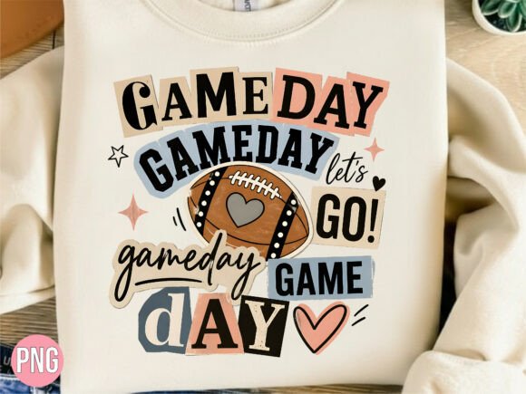 Download Retro Football Game Day Typography PNG - Typography Collection