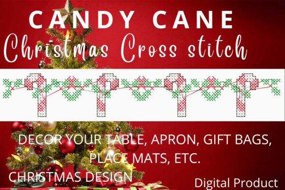 Download Candy Cane Christmas XStitch Border - Premium Resources