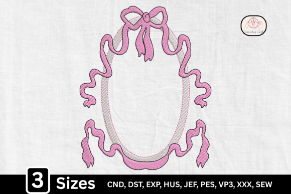 Download Pink Cute Ribbon Monogram Bow Frame - Pink Collection