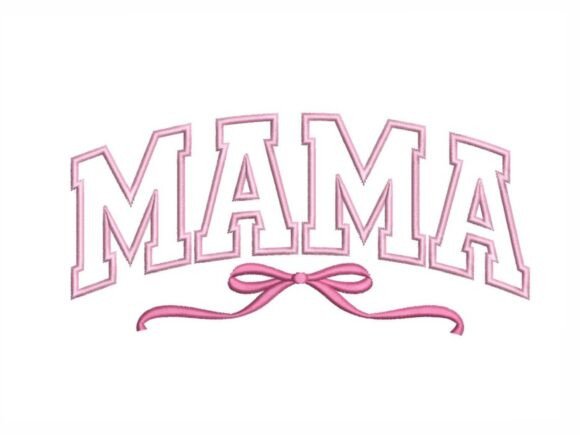 Download Mama Applique Pink Bow - Pink Collection
