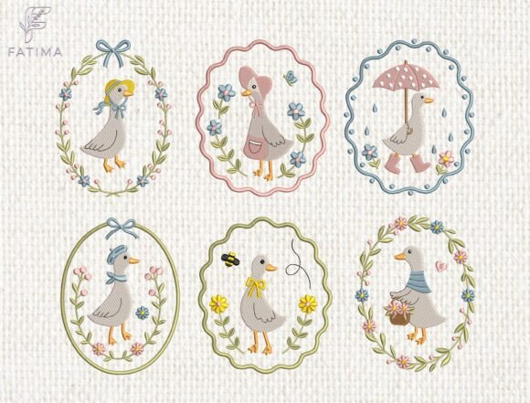 Download Vintage Goose Embroidery Design Set - Premium Resources