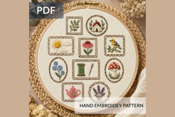 Download Cottagecore Embroidery Sampler Pattern - Premium Resources