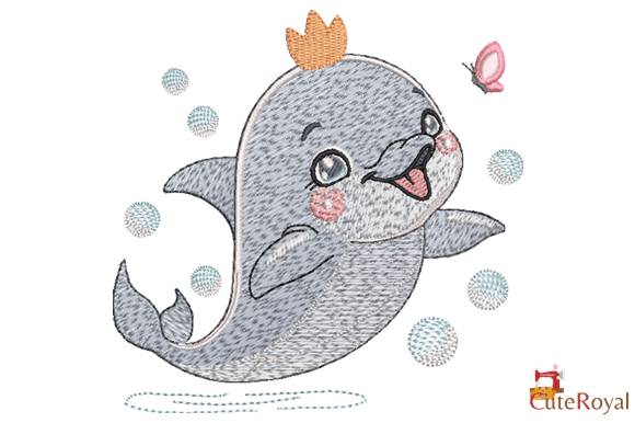 Download Crowned Dolphin and Pink Butterfly - Pink Collection